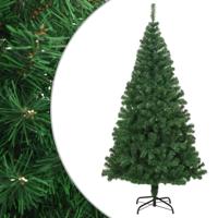 VidaXL Kunstkerstboom met dikke takken 210 cm pvc groen - thumbnail