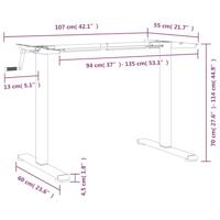Zit-sta bureauframe (94-135)x60x(70-114) cm staal zwart - thumbnail