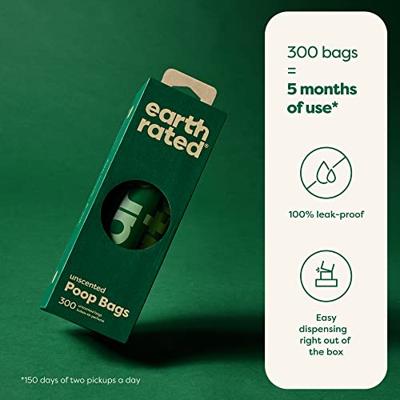 Hondetas Dispenser Earth Rated UNSCENTBIO300 Papier Plastic (300 uds) - thumbnail