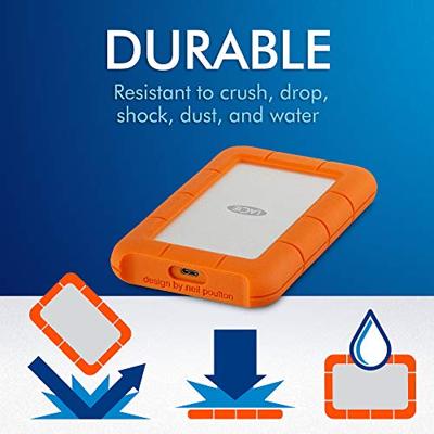 LaCie Rugged 2 TB Externe harde schijf (2,5 inch) USB-C Zilver, Oranje STFR2000800