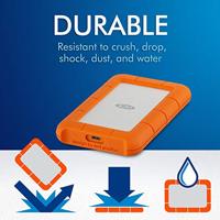 LaCie Rugged 2 TB Externe harde schijf (2,5 inch) USB-C Zilver, Oranje STFR2000800 - thumbnail