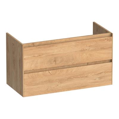 Brauer Inspire - Onderkast - 100 cm - met 2 Softclose Lades Greeploos en 1 Sifon Uitsparing - Forest Tan