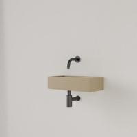 Fontein Gliss Design Nano 36x18x9 cm Zonder Kraangat Rechts Cappuccino - thumbnail