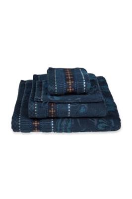 Pip Studio Pip Studio Jasmin Jacquard douchelaken Donkerblauw 70x140 cm