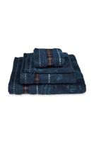 Pip Studio Pip Studio Jasmin Jacquard douchelaken Donkerblauw 70x140 cm - thumbnail