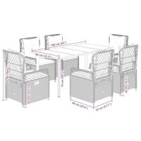7-delige Tuinset met kussens poly rattan beige - thumbnail