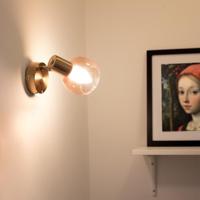 QAZQA Art Deco spot goud met roze glas - Vidro - thumbnail