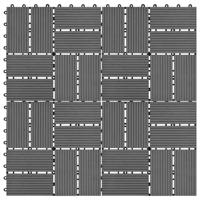 VidaXL Terrastegels 30x30 cm 1 m² hkc grijs 11 st - thumbnail
