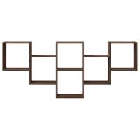 Wandschap 159x18x66 cm bewerkt hout bruin eikenkleurig - thumbnail