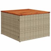 9-delige Loungeset met kussens poly rattan beige - thumbnail