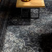 Dutchbone Vloerkleed 'Rugged' 170 x 240cm, kleur Dark - thumbnail