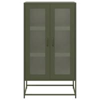 Hoge kast 68x39x123 cm staal olijfgroen - thumbnail