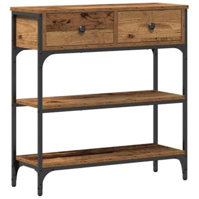 Wandtafel met lade Oudhout 72.5 x 25 x 75 cm Bewerkt hout