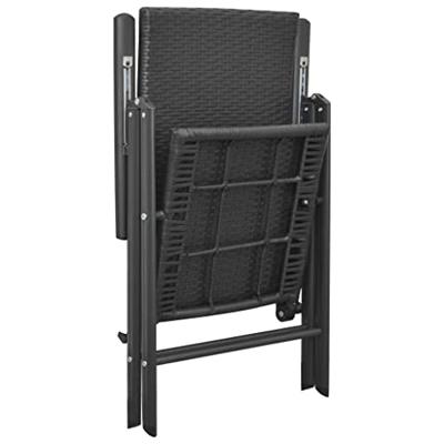 Tuinstoelen 4 st poly rattan zwart