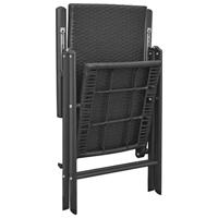 Tuinstoelen 4 st poly rattan zwart - thumbnail