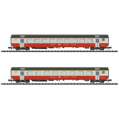MiniTrix 18721 N set van 2 personenrijtuigen Swiss Express van de SBB Set 2
