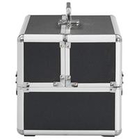 VidaXL Make-up koffer 22x30x21 cm aluminium zwart - thumbnail