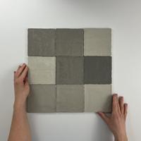 Moos Taupe glans handvorm 13x13 - thumbnail