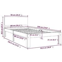Bedframe massief hout 90x190 cm Single - thumbnail