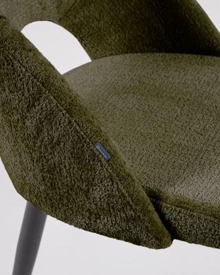 Kave Home Mael eetkamerstoel chenille Groen