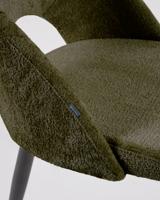Kave Home Mael eetkamerstoel chenille Groen - thumbnail