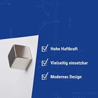 Maul Neodymium magneet (b x h x d) 20 x 20 x 20 mm Dobbelsteen Zilver 1 stuk(s) 6169496 - thumbnail
