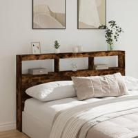 Hoofdbordkast met LED-verlichting 180x17x102 cm gerookt eiken - thumbnail