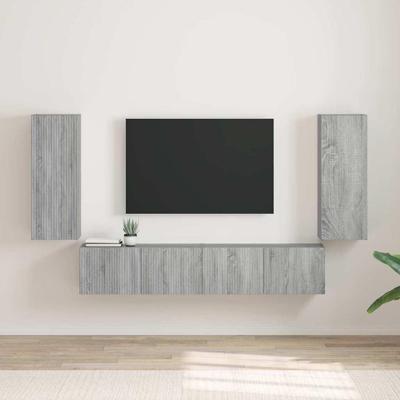 TV Wandkast 2 pcs Grijs Sonoma 30 x 31 x 80 cm Bewerkt hout