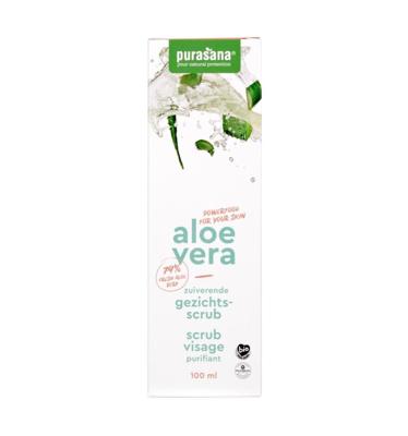 Purasana Aloe vera gezichtsscrub reinigend/gommage bio (100 ml)