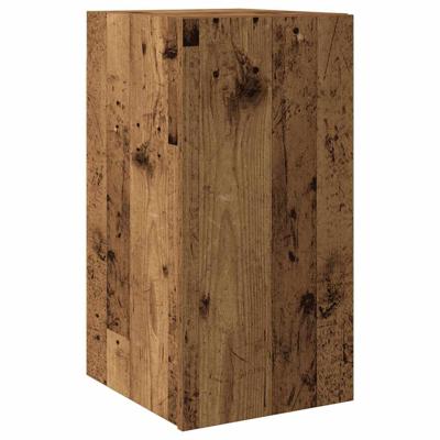 4-delig Tv-meubelset wandmontage bewerkt hout oud houtkleurig