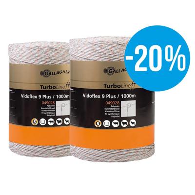 Gallagher Duopack Vidoflex 9 TurboLine Plus wit 2x1000m - 079421 079421 Gallagher Duopack Vidoflex 9 TurboLine Plus wit 2x1000m - 079421 079421