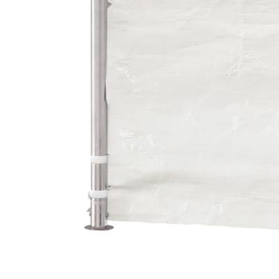 Prieel met dak 20,07x4,08x3,22 m polyetheen wit