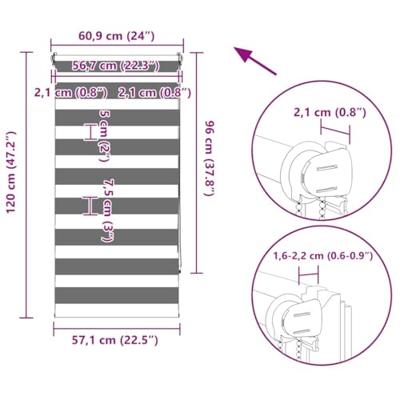 VidaXL Duo rolgordijn 60x120cm wit