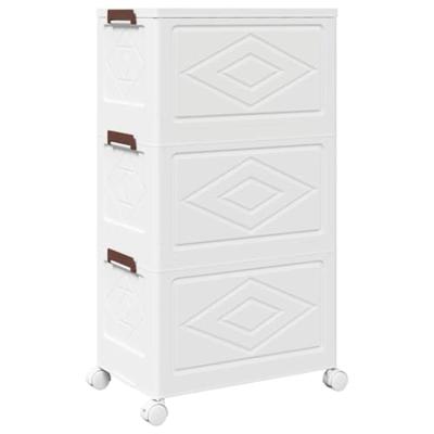 VidaXL Opbergbox stapelbaar met wielen 3-laags 28 l 48,5x29,5x86 cm VidaXL Opbergbox stapelbaar met wielen 3-laags 28 l 48,5x29,5x86 cm