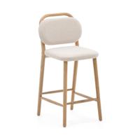 Kave Home Helda barkruk H65 chenille Beige - thumbnail