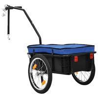 VidaXL Fietstrailer/trekwagen 155x60x83 cm staal blauw - thumbnail