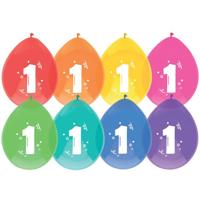 Ballonnen 1 jaar pak a 8 stuks - thumbnail