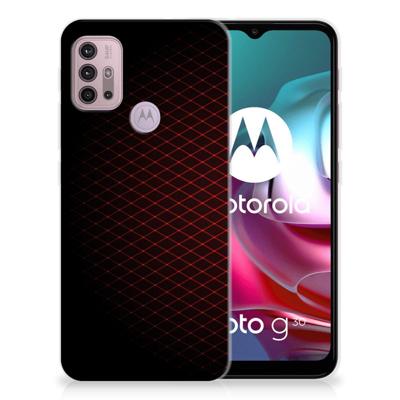 Motorola Moto G30 | G10 | TPU bumper | Geruit Rood