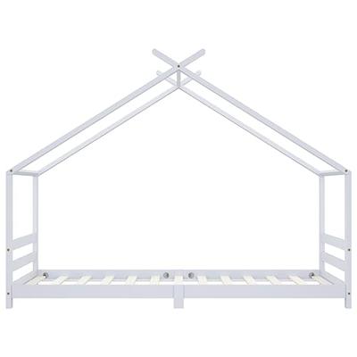 Kinderbedframe massief grenenhout wit 90x200 cm