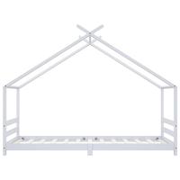 Kinderbedframe massief grenenhout wit 90x200 cm - thumbnail
