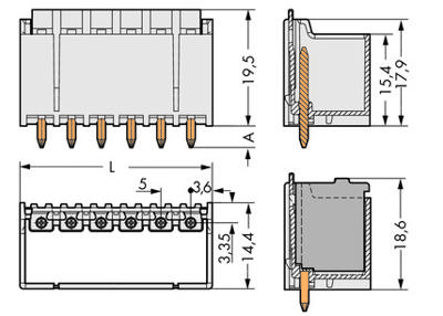 WAGO 2092-1410-1 Male behuizing (board) 2092 Totaal aantal polen: 10 Rastermaat: 5 mm Inhoud: 1 stuk(s)