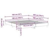 Bedframe zonder matras 180x200 cm spaanplaat grijs Sonoma - thumbnail