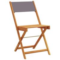 Bistrostoelen 2 st massief acaciahout en stof antracietkleurig - thumbnail