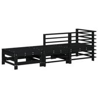 3-delige Loungeset massief grenenhout zwart - thumbnail