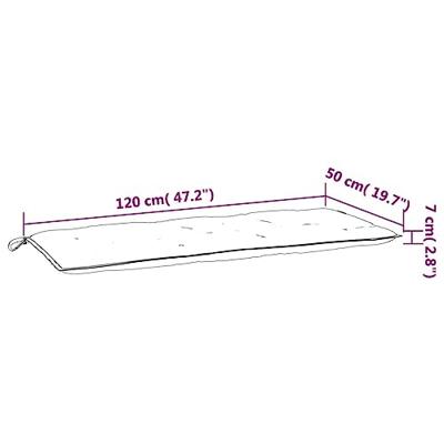 Tuinbankkussens 2 st 120x50x7 cm stof gemleerd beige