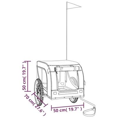 Hondenfietstrailer oxford stof en ijzer zwart