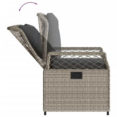 Tuinstoelen 2 st verstelbaar poly rattan lichtgrijs - thumbnail