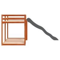 Stapelbed met glijbaan en ladder grenenhout wasbruin 75x190 cm - thumbnail