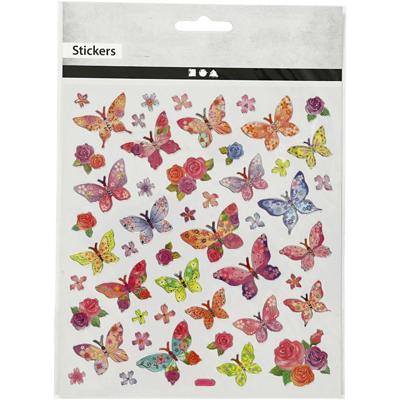 Creativ Company Stickers, vlinders, vel 15x16,5 cm, 1 vel Creativ Company Stickers, vlinders, vel 15x16,5 cm, 1 vel