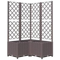 VidaXL Plantenbak met latwerk 80x80x136 cm polypropeen bruin - thumbnail